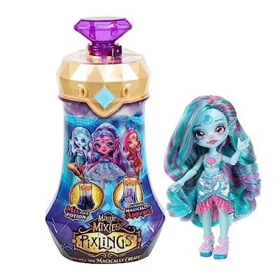 Image of Magic Mixies Pixlings, Marena The Mermaid Pixling, Create And Mix A Potion That Magically Reveals Beautiful 6,5&quot; Pixling Doll Inside Bottle!