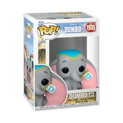 Image of Funko Pop! Disney: Dumbo With Flag Collectable Vinyl Figure Gift Idea Official Merchandise Toys for Kids &amp; Adults Movies Fans Model Collectors and Display