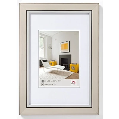 Image of walther Design Picture Frame Steel 10 x 15 cm with Silver Inner Edge Metro LO015D
