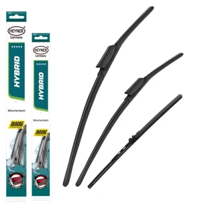 Image of Heyner Wipers Fits: Audi A3 2020 onwards Hybrid Front And Rear Wiper Blades Set HH2619KL12X1