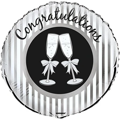 Image of Unique Party 54415 18&quot; Foil Congratulations Wedding Balloon
