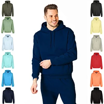 Image of RIPT RCSWT763 Men&#039;s Hooded Soft Touch Loungewear Hoodie Sweatshirt Top, Navy Blue, L