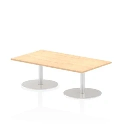 Image of Italia 1400 x 800mm Poseur Rectangular Table Maple Top 475mm High Leg