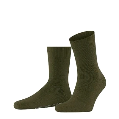 Image of FALKE Men&#039;s Homepads M HP Cotton Wool Grips On Sole 1 Pair Grip socks, Green (Artichoke 7436), 2.5 5