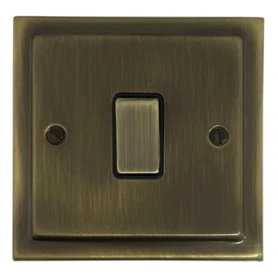 Image of G&amp;H Brassware TAB305 Victorian Antique Brass Intermediate Switch 1 Gang