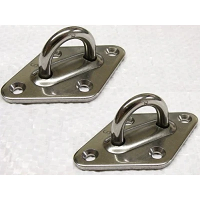 Image of x2 8MM Stainless Steel Diamond Eyeplate Marine Attachment Deck Eye Plate