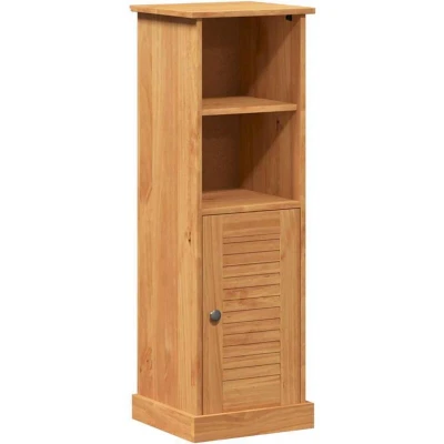 Image of Vidaxl Bathroom Cabinet with Storage Honey brown Solid pine wood