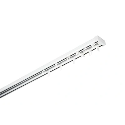 Image of Gardinia Aluminium Curtain, Complete Set with 2 Track Rail, Extendable, Aluminum, White, 140 225 cm