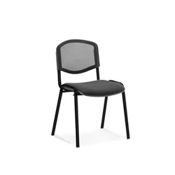 Image of ISO Stacking Chair Mesh Back Black Fabric Frame