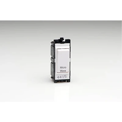 Image of Varilight Engraved 20A 1 Way Double Pole Switch &#039;Microwave&#039; PowerGrid White G201DW.MW