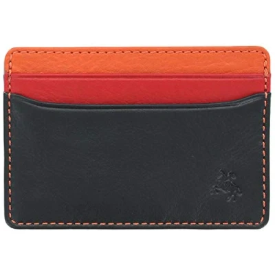 Image of VISCONTI Spectrum Collection Tatum Slim Leather Card Holder RFID Blocking SP59 Black