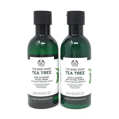 Image of The Body Shop Tea Tree Duo Set 100% Vegan Facial Wash and Mattifying Toner