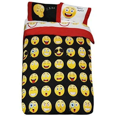 Image of Just Contempo Emoji Icon Duvet Cover Set Multi coloured, Double