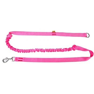 Image of DINGO Canicross Lead with Shock Absorber, 1 Handle, Lightweight, Pull Absorption, Attachable Leash for Running, Sports, Jogging, Training, Polyamide, Handmade, Pink (14694 2)