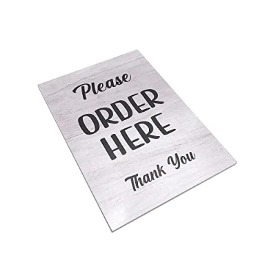 Image of Please Order Here Sign Cafe, Takeaway, Coffee Shop, Sandwich Counter Sign, A4 size (White Adhesive)