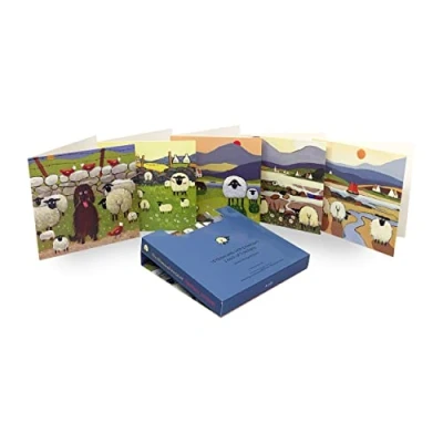 Image of Whimsical World of Thomas Joseph Greeting Cards 10 Sheep Notelets with envelopes All Occasion Blank Thank you Card, Birthday Sympathy Card Pack 4