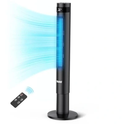 Image of YASHE 43&quot; Tower Fan with Remote Control, 85 Oscillating Bladeless Fan, Fans Cooling Quiet Bedroom, Ac 12 Timer, 3 Mode &amp; Speed Settings, LED Display, 28db