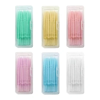 Image of MIVAIUN 240Pcs Interdental Brushes,Double Ended Plastic Toothpick,Tooth Gap Brush Portable Oral Tooth Clean Dual Use Dental Floss Sticks Teeth Picks for Care (240Pcs)