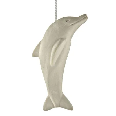Image of Ceramic CORD PULL LIGHT for BATHROOM LIGHTING Blinds Curtains Ceiling Fans DOLPHIN (White)