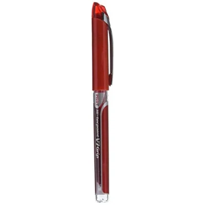 Image of Pilot V7 Rollerball Pen Rubber Grip Needle Point 0.7mm Tip 0.5mm Line Red Ref BXGPNV702 [Pack 12]