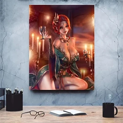 Image of 5D Diamond Paintings kit for Adults Kids, Anime Sexy Girl （30x40cm/12x16in） DIY Art Painting Kits Crystal Rhinestone Cross Stitch Embroidery Pictures Home Office Wall Decor