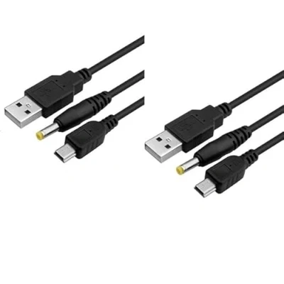 Image of WICAREYO 2PCS Charging Cable for PSP, 2 in 1 USB 2.0 Data Sync Transfer Power Charger PSP 1000 2000 3000