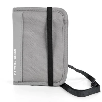Image of Travel Neck Wallet with RFID Blocking, Pouch Passport Holder for Men Women, Slim Hidden Cash, Credit Cards (Grey), Grey