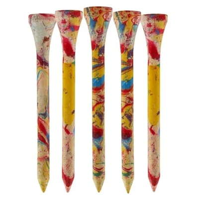 Image of 100 Pcs 70mm Tie Dye Colour Bamboo Golf Tees 2 3/4&quot; Eco Friendly Biodegradable