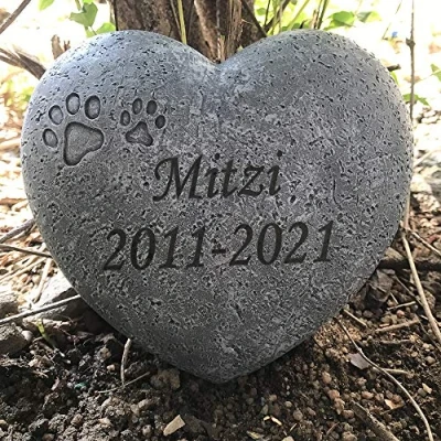 Image of WouND Personalized Pet Memorial Stone for Dog Or Cat, Custom Cat Grave Marker Garden Stones, Headstone, Sympathy Loss Gift