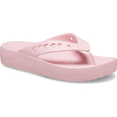 Image of Crocs Women&#039;s Baya Platform Flip Sandal, Petal Pink, 8 UK