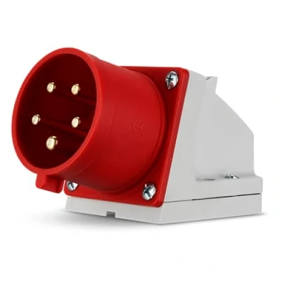 Image of REV 0510622555 CEE Plug Wall Mounting, 400 V, 32 A, 5 Pin, 3P + N PE, IP44, Red