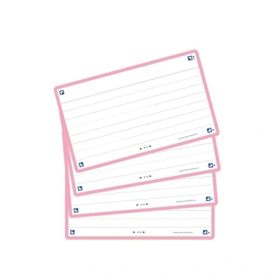 Image of Oxford Flash 2.0 Index Cards A7, Flashcards, 75 x 125 mm, Lined, Pink, 80 Sheets