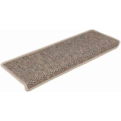 Image of vidaXL Stair Mats Self adhesive Sisal Look 30 pcs 65x21x4 cm Dark Beige