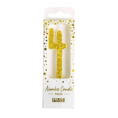 Image of PME Gold Glitter Number Candle 4