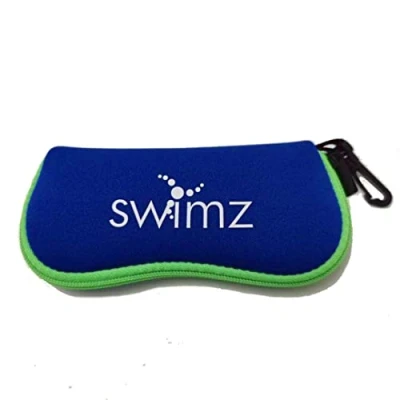 Image of Swimz Soft Neoprene Swimming Goggle Pouch Case (Royal/Green/White)