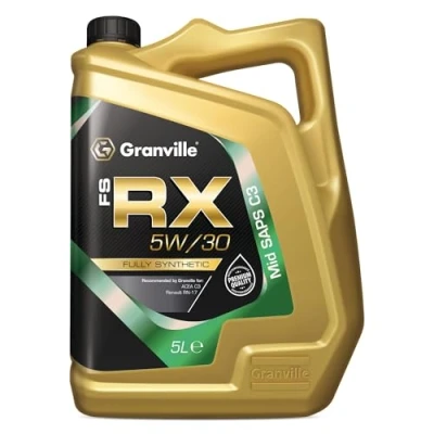 Image of Granville FS RX 5W/30 Fully Synthetic Engine Oil 5L Lubrication ACEA C3 RN 17 Compliant Ideal for Euro 6 Diesel &amp; Turbocharged Petrol Engines Mid SAPS Formulation