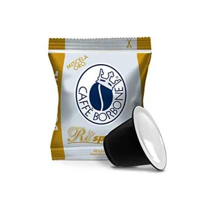 Image of Caffè Borbone Respresso, Gold Coffee Blend 100 Capsules Compatible with Nespresso Machines for Domestic Use