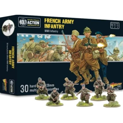 Image of Warlord Games French Army Infantry 28mm Scale Plastic Miniatures for Bolt Action Highly Detailed World War 2 Table top Wargaming