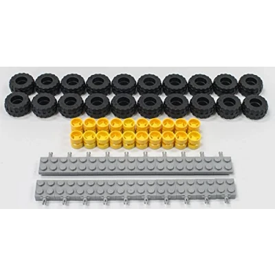 Image of NEW Lego 21mm X 12mm Tire, Wheel and Axles Bulk Lot 60 Pieces Total