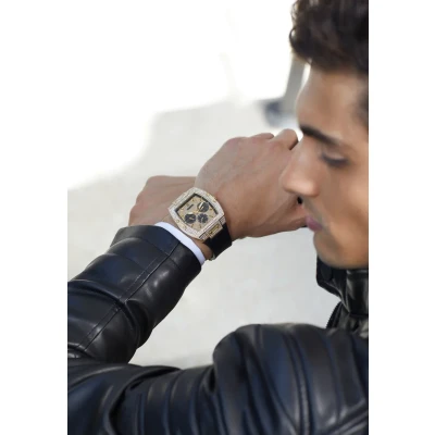 Image of Guess MENS Trend Chronograph watch black/goldcoloured, Men&#039;s, Size: One Size, Black/gold coloured