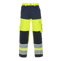 Image of Idstein High Visibility Gid Two Tone Trouser Saturn Yellow / Navy 32