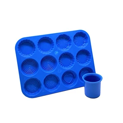 Image of Proops Set of 2, Votive Candle Mould &amp; Wax Melt Tart, Soap Making, Bath Bomb Mold Tray, Swirl, Flower etc. (S7751) Free UK Postage