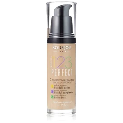 Image of 3 x Bourjois Paris 123 Perfect Foundation 30ml New &amp; 52 Vanilla