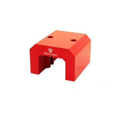 Image of Red Alnico Horseshoe Magnet for High Temperature, Engineering, and Manufacturing Applications 54mm x 83mm 79mm 47kg Pull