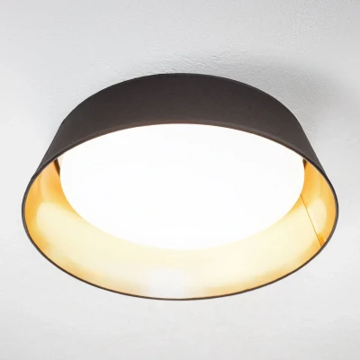 Image of Reality Leuchten In black and gold round Ponts LED ceiling lamp