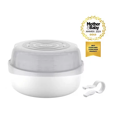 Image of MAM Microwave Steam Steriliser (Grey), Natural Cleaning Steriliser, Bottle to Disinfect Baby Bottles,