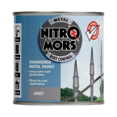 Image of Nitromors Anti Rust Hammered Finish Metal Paint, No Primer Required, Grey, 250 ml