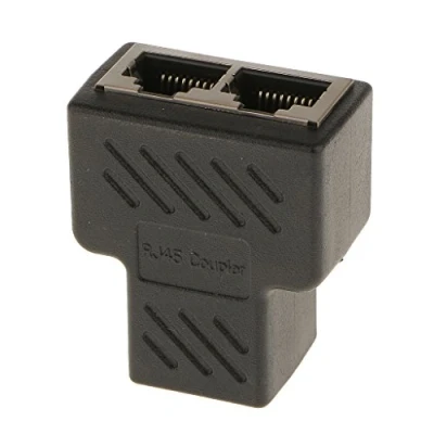 Image of 1 to 2 Port LAN Ethernet Network Connector Splitter Adapter Plug