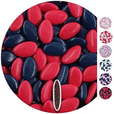 Image of EinsSein 1kg chocolate dragees mix pink dark blue giveaways wedding chocolates sweets dragées mini favours guests shapes table hearts party baptism communion confirmation sweet