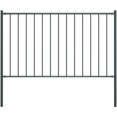 Image of vidaXL Fence Panel with Posts Powder coated Steel 1.7x1 m Anthracite